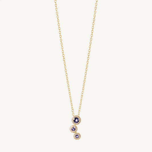 Bella Tanzanite & Diamond Necklace 18/20" Jewelmak Shop