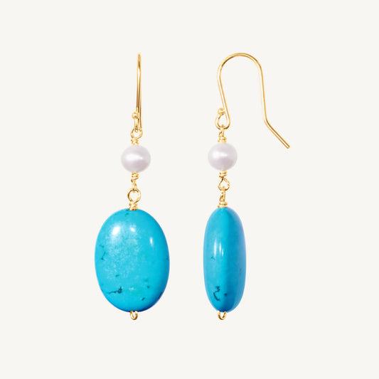 Chatham Turquoise & Pearl Earrings Jewelmak Shop