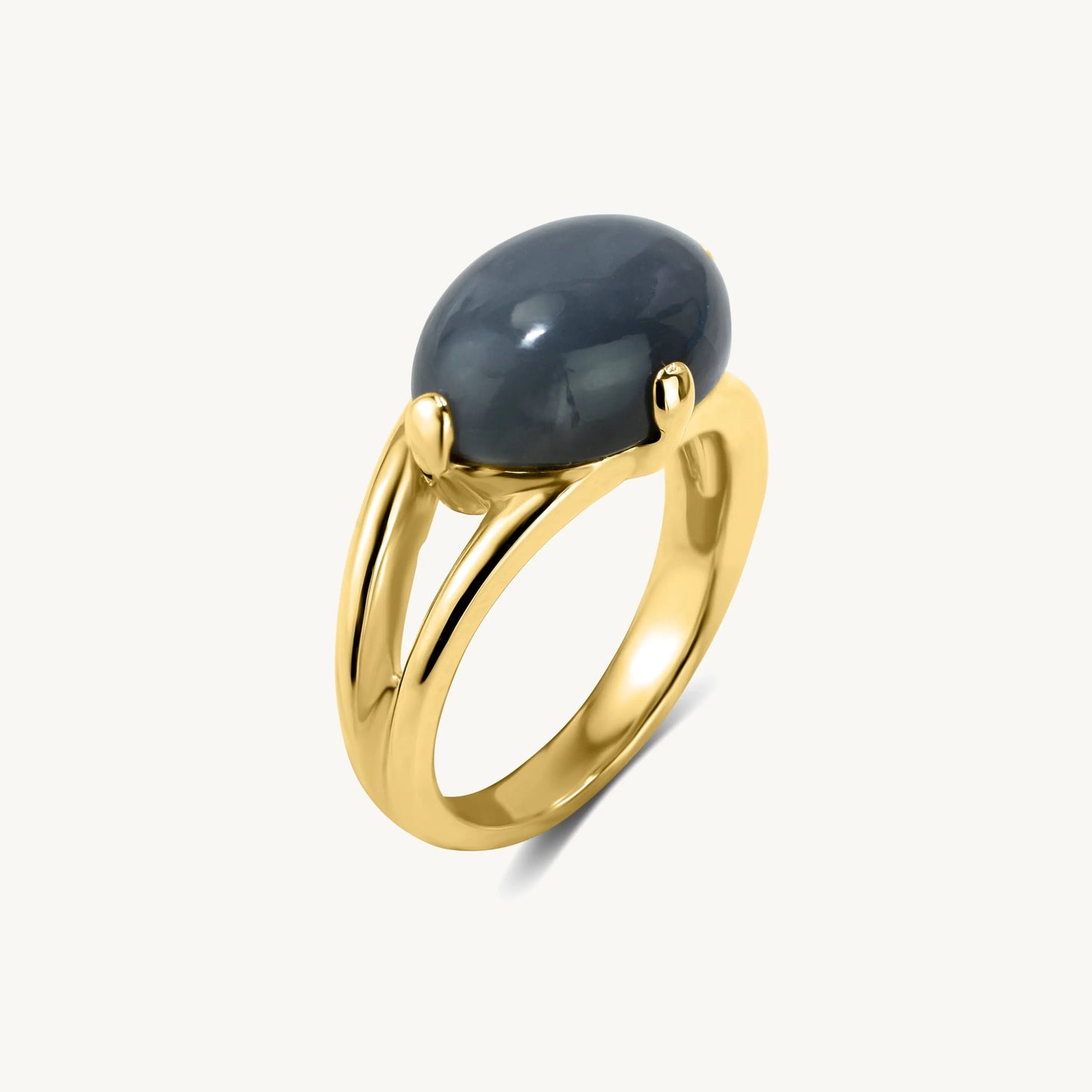 14k Dark Grey Moonstone Ring Jewelmak Shop