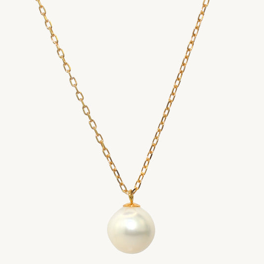 14k White Pearl Pendant Necklace