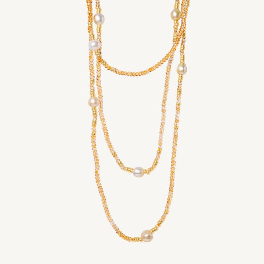 Adria Citrine & South Sea Pearl Necklace Jewelmak Shop