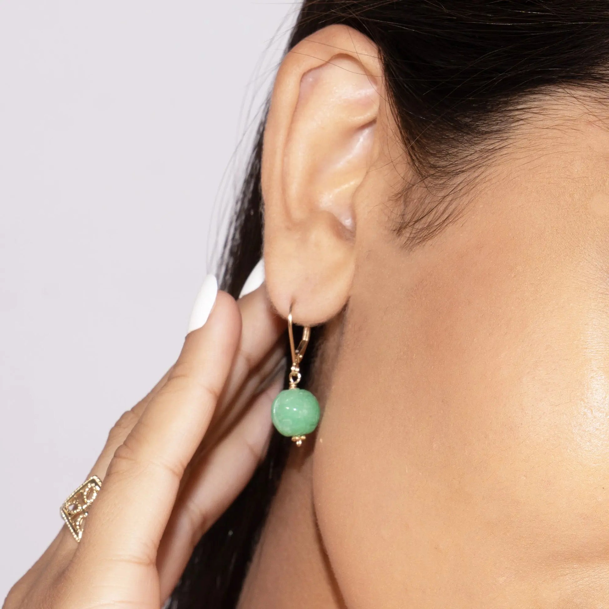 Aline Carved Jade Earrings Jewelmak Shop