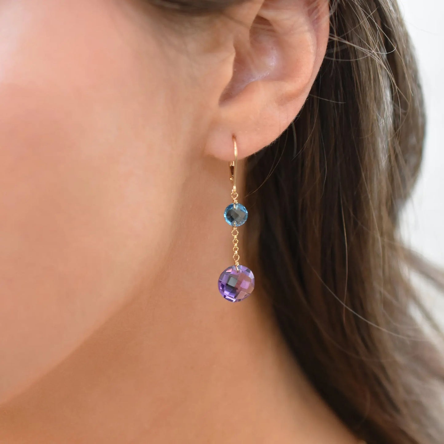 Aliya Amethyst & Blue Topaz Earrings Jewelmak Shop
