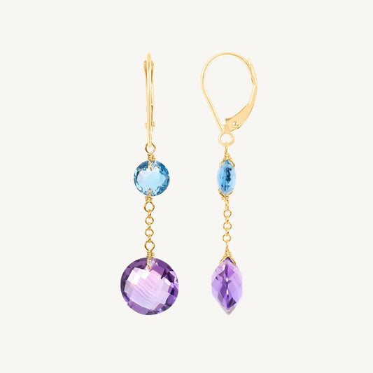 Aliya Amethyst & Blue Topaz Earrings Jewelmak Shop