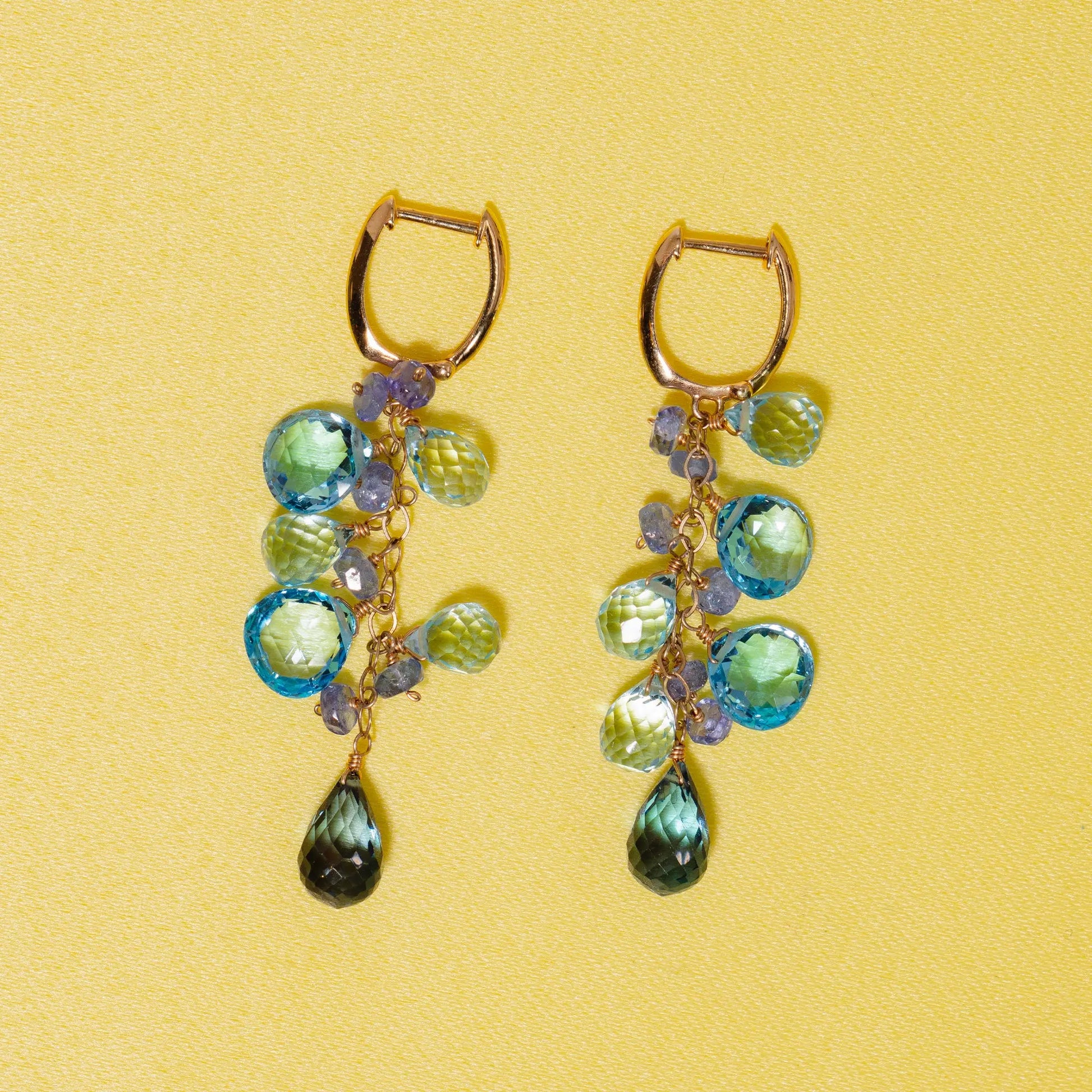 Amanda Blue Topaz & Tanzanite Earrings Jewelmak Shop