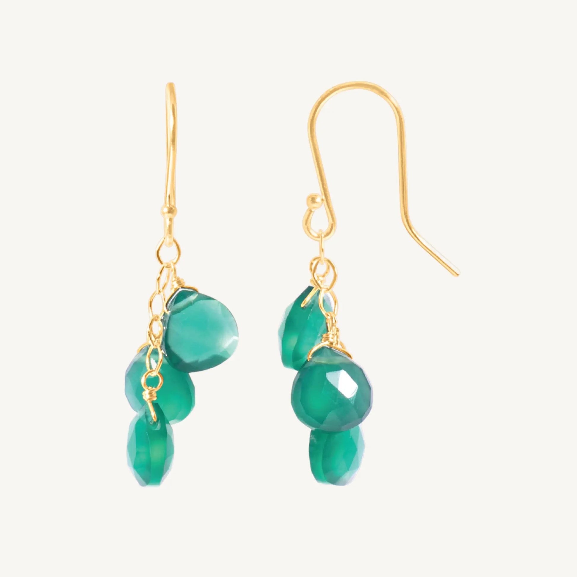 Amandine Green Onyx Earrings Jewelmak Shop