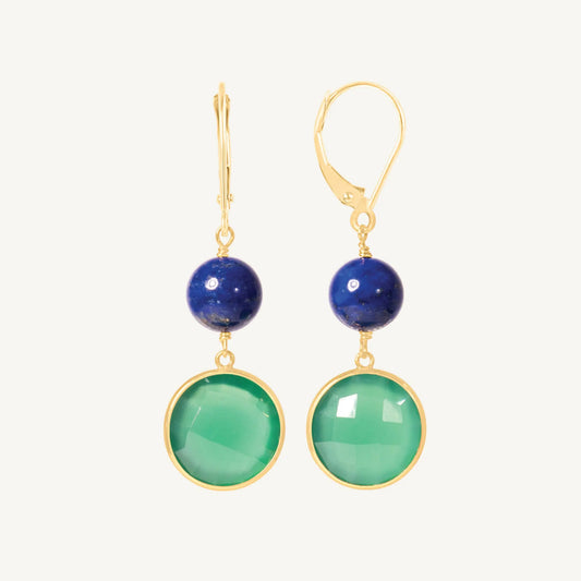 Annie Green Onyx & Lapis Earrings Jewelmak Shop