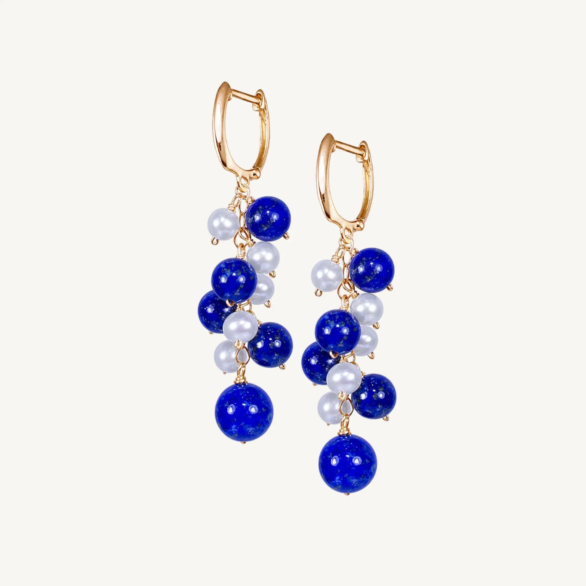 Atlas Lapis & Pearl Earrings Jewelmak Shop