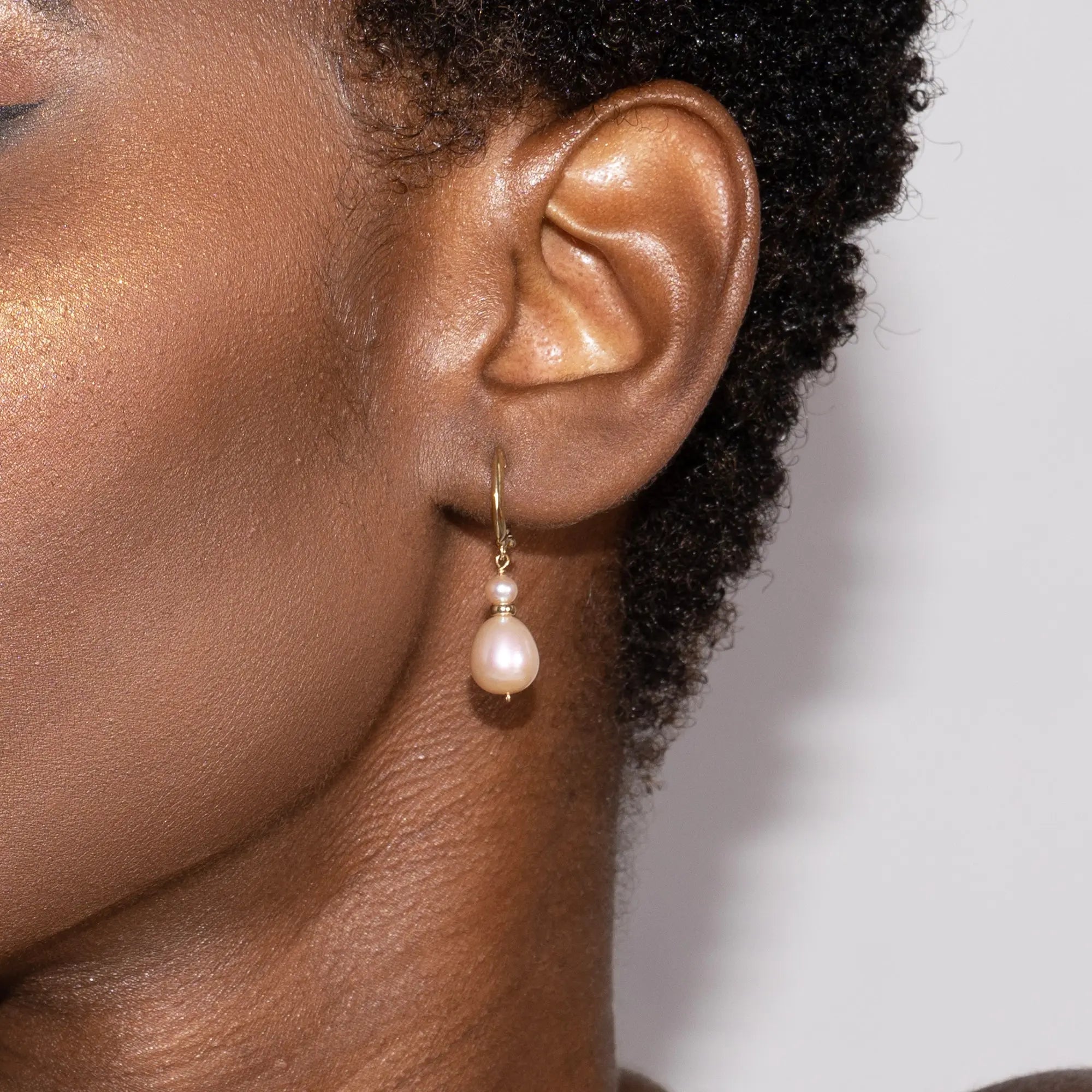Moissanite & Diamond Halo Stud Earrings in 14k White Gold