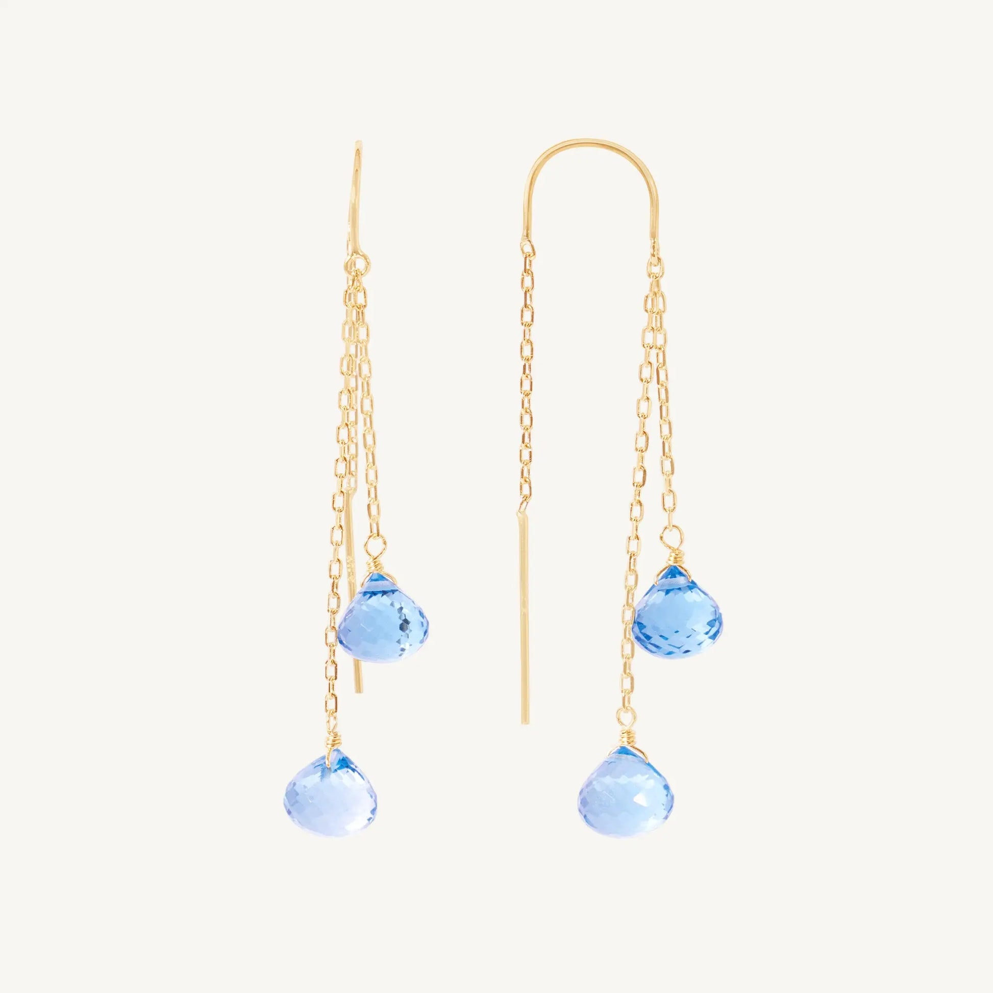 Bluebell Blue Topaz Threader Earrings Jewelmak Shop