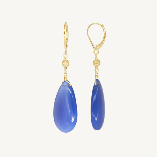Brooke Blue Chalcedony Earrings Jewelmak Shop