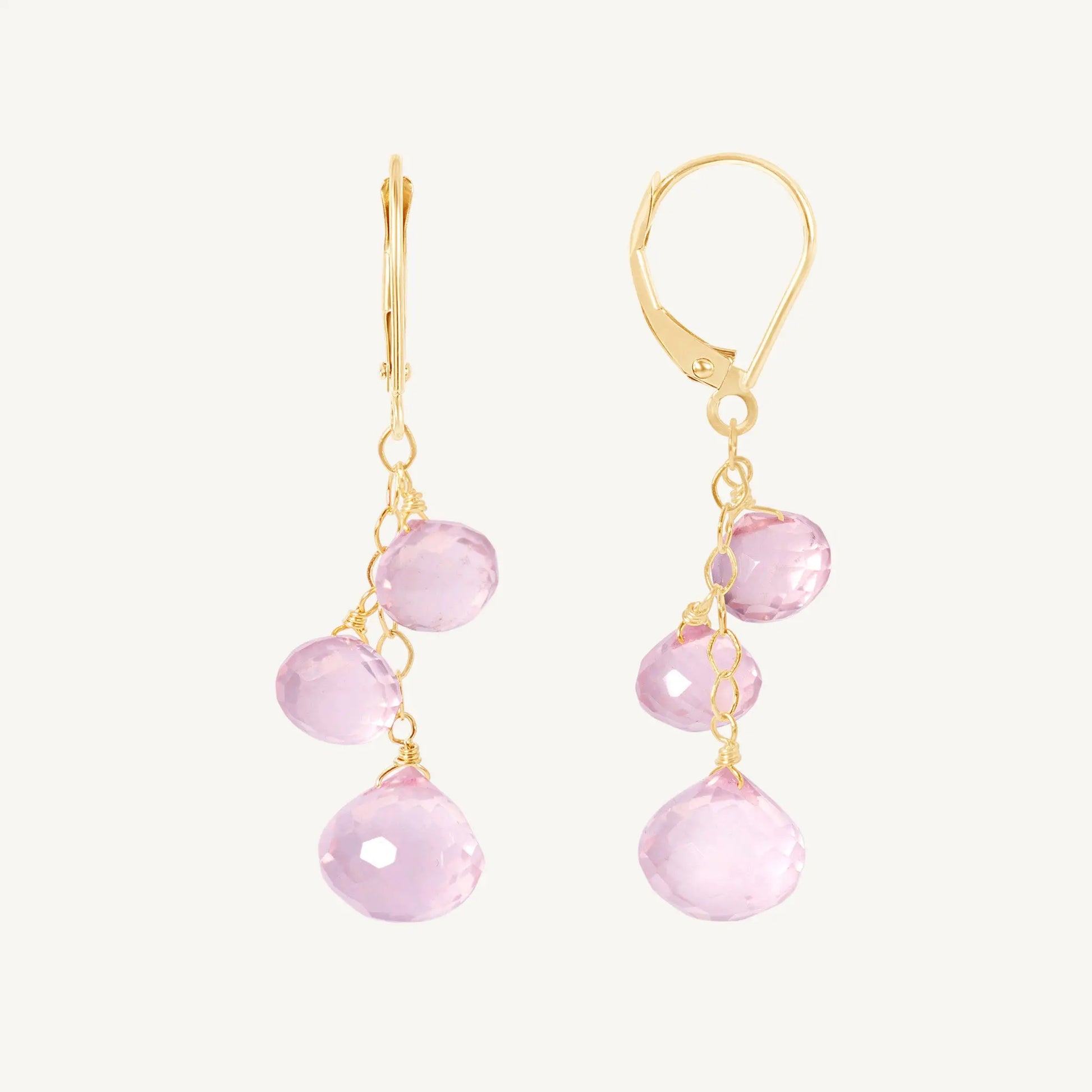 Bubblegum Rose Quartz Earrings Jewelmak Shop