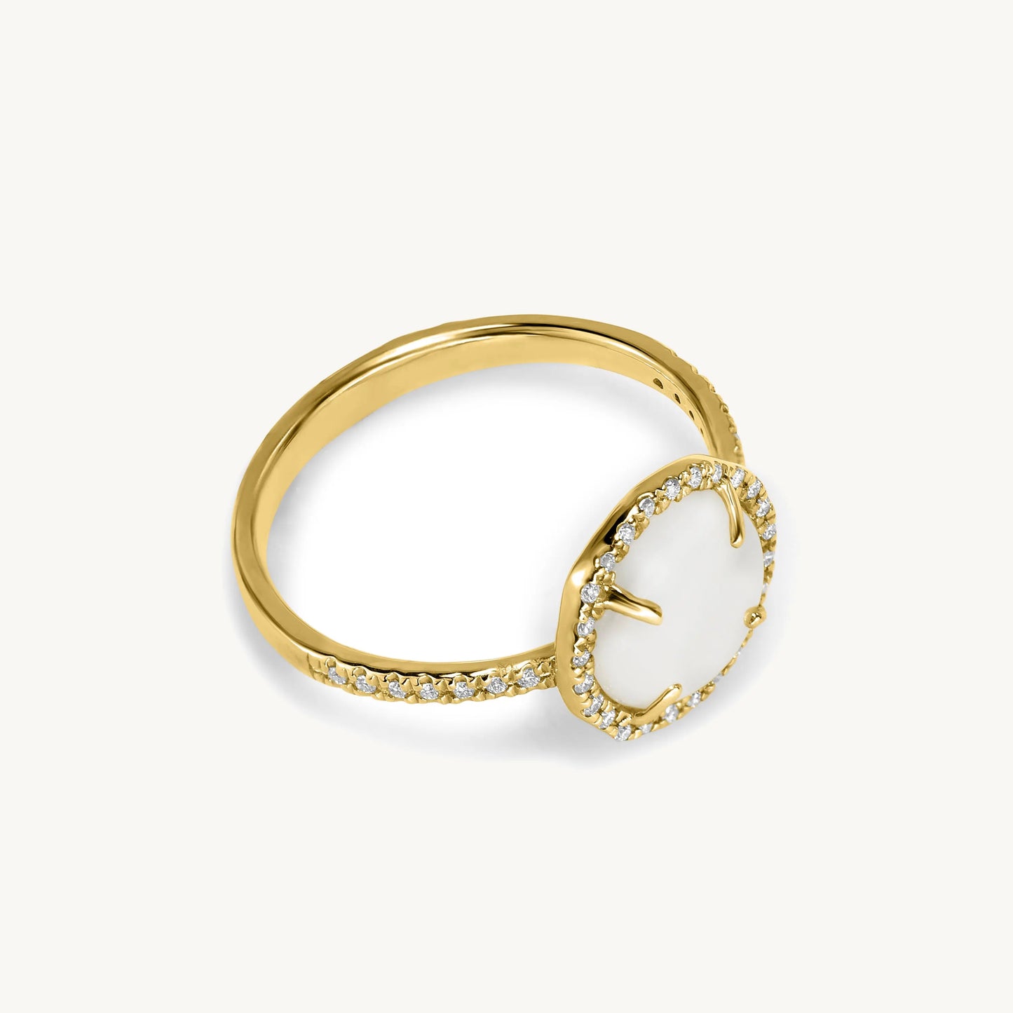 14k Gold Rd/Cab Grey Moonstone Vs Diamond Ring Jewelmak Shop
