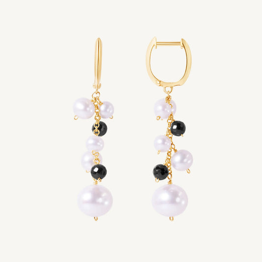 Cacey Pearl & Black Spinel Earrings Jewelmak Shop