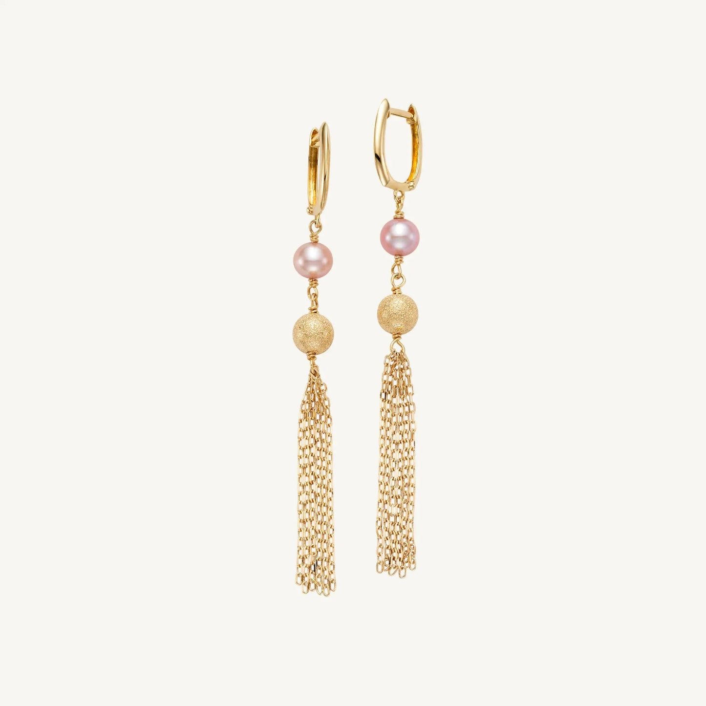 Caden Pink Pearl Fringe Earrings Jewelmak Shop