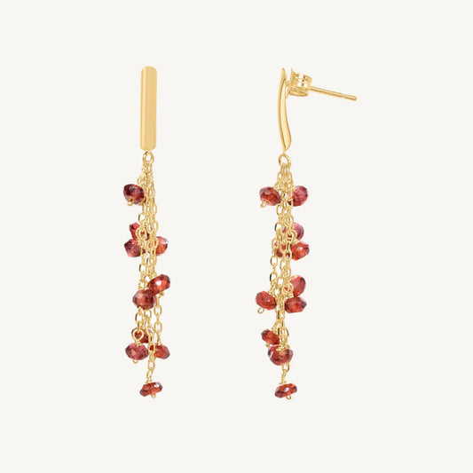 Camellia Garnet Earrings Jewelmak Shop