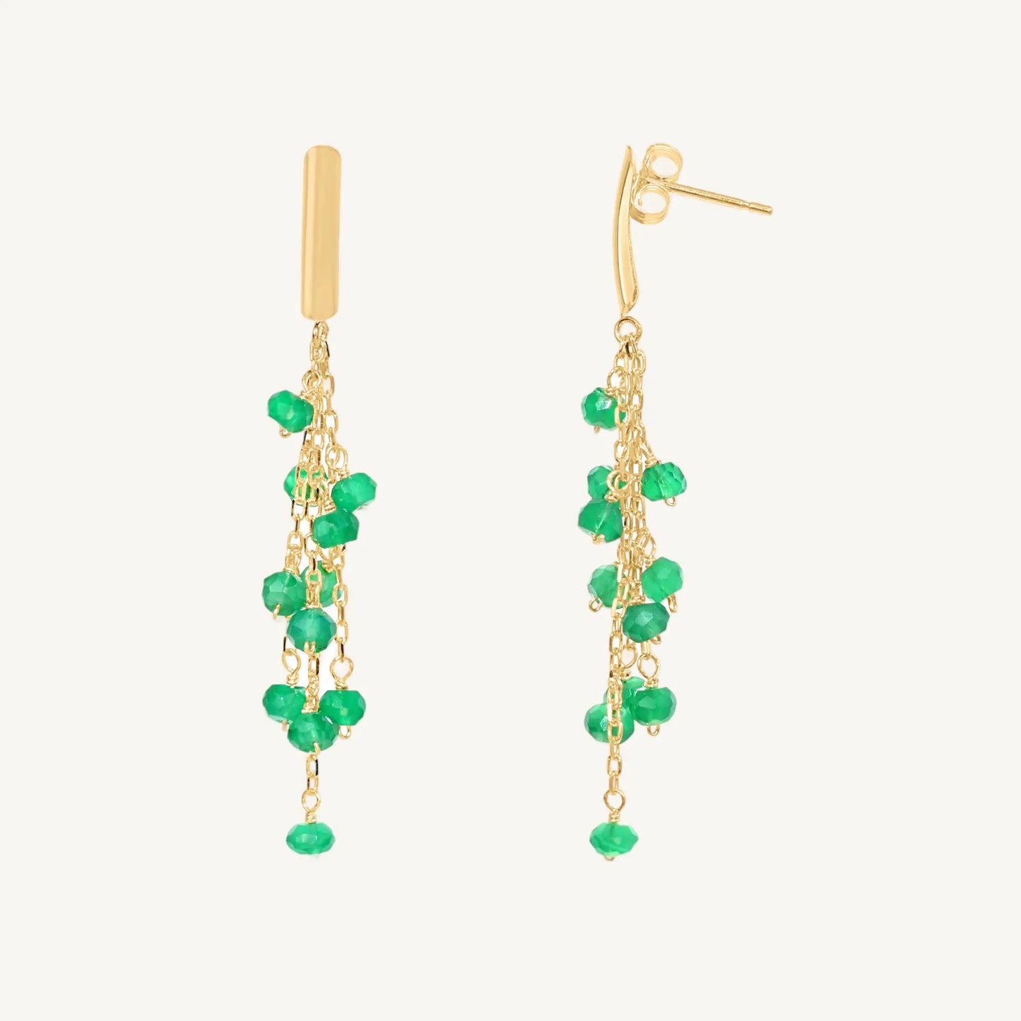 Camellia Green Onyx Earrings Jewelmak Shop