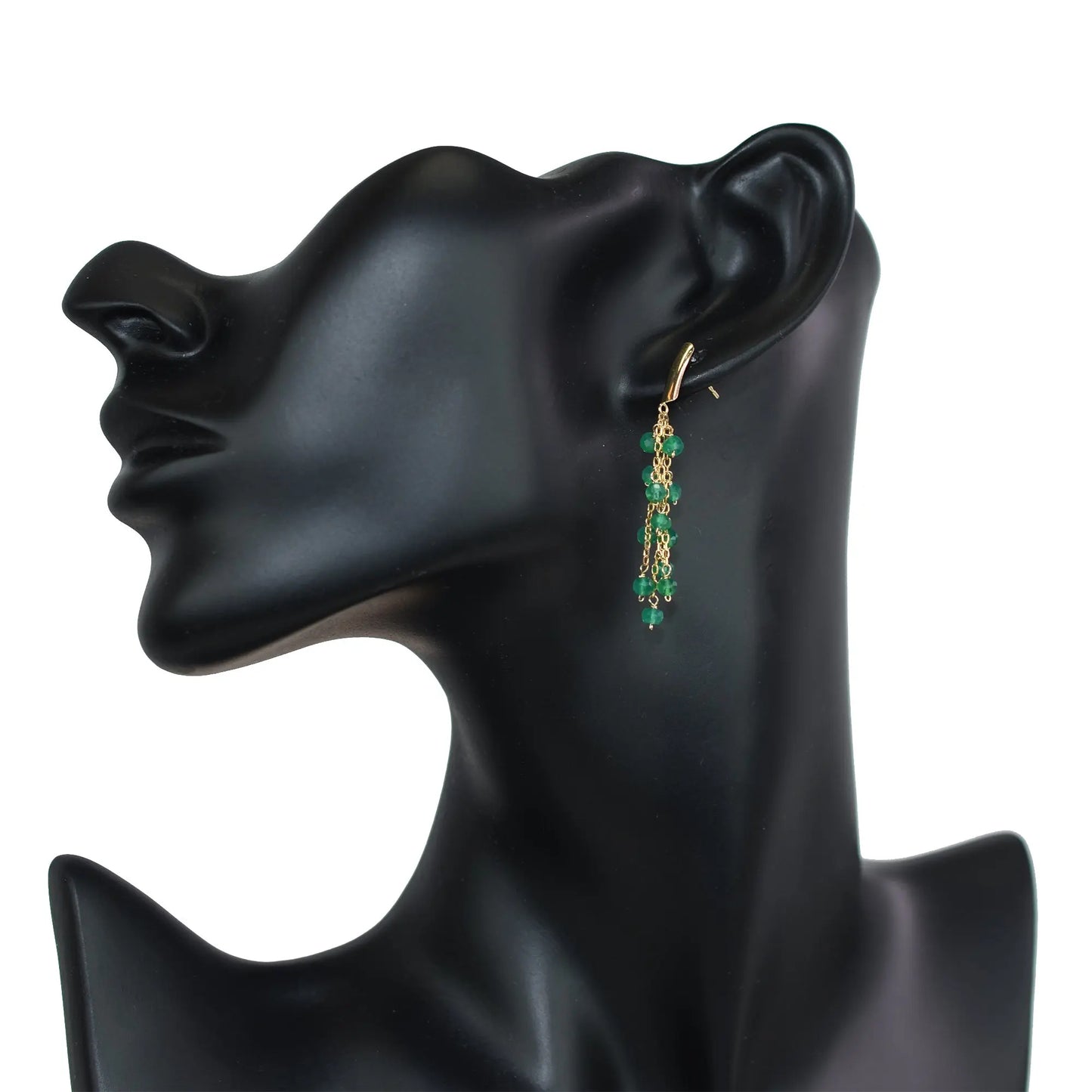 Camellia Green Onyx Earrings Jewelmak Shop