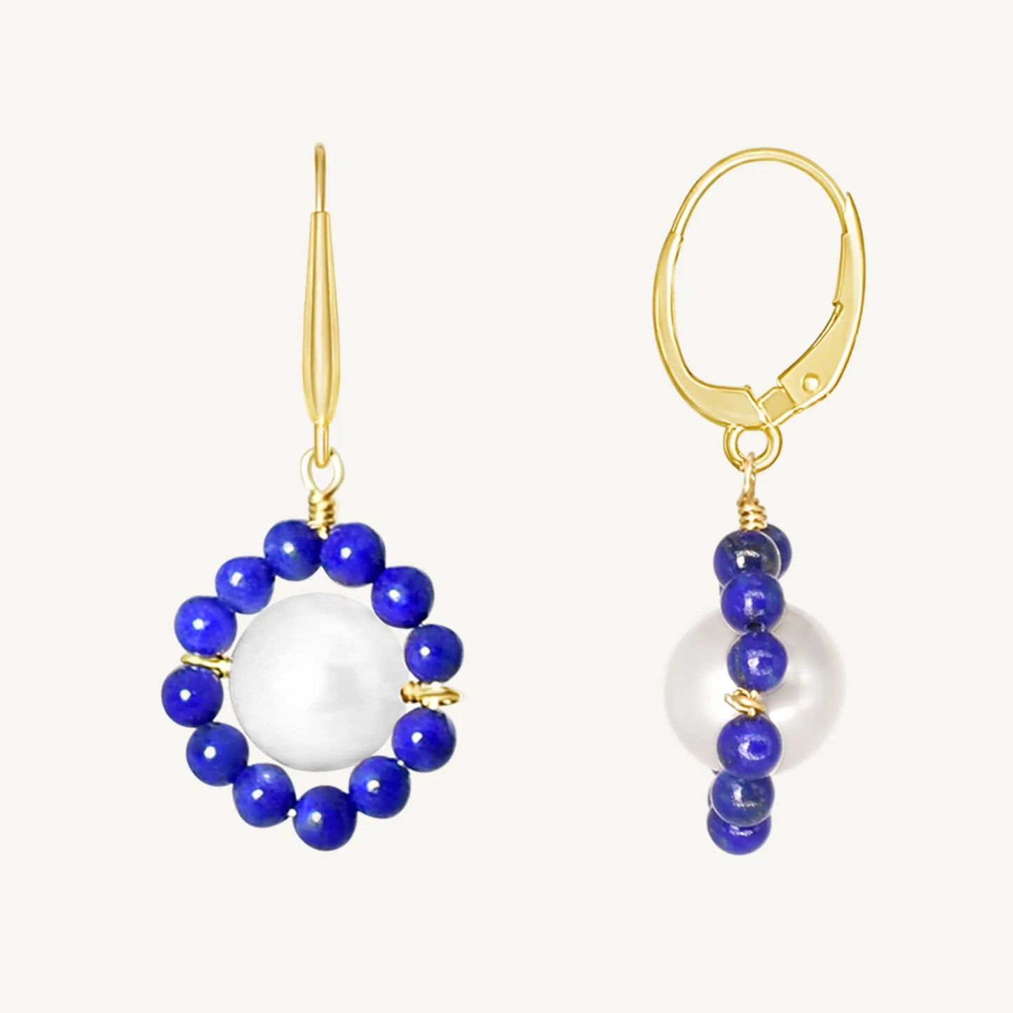 Carly Lapis & Pearl Earrings Jewelmak Shop