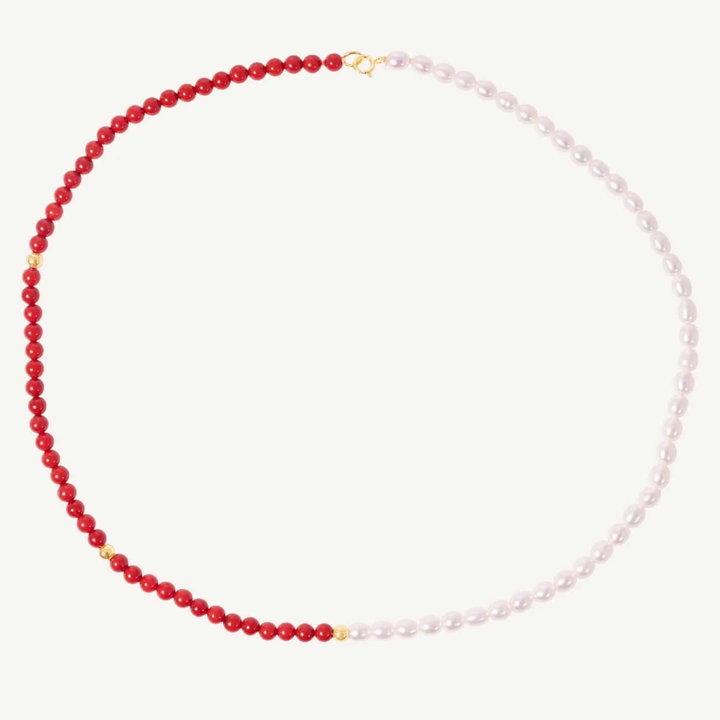 Cassidy Red Coral & Pearl Necklace Jewelmak Shop