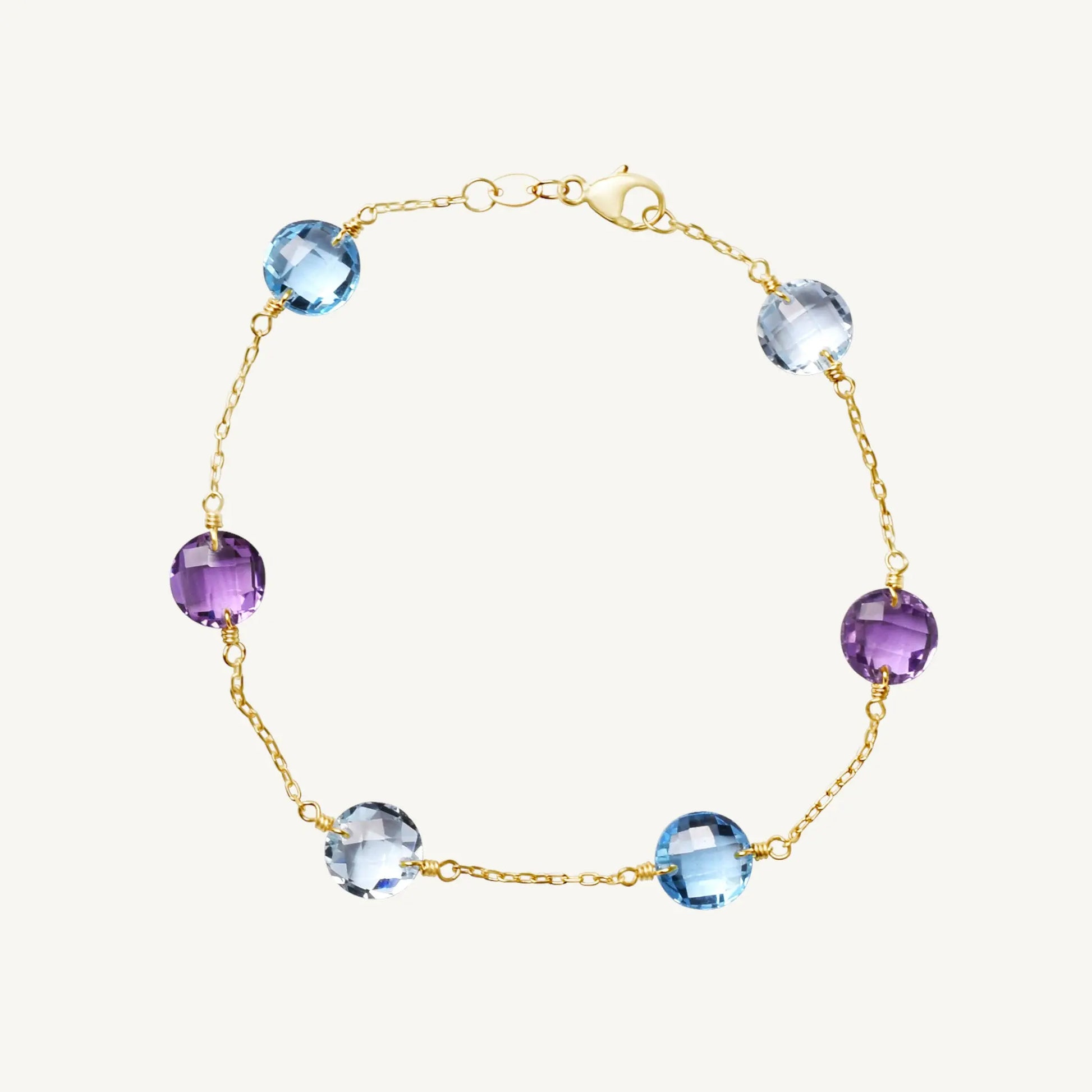Chloe Blue Topaz & Amethyst Bracelet Jewelmak Shop