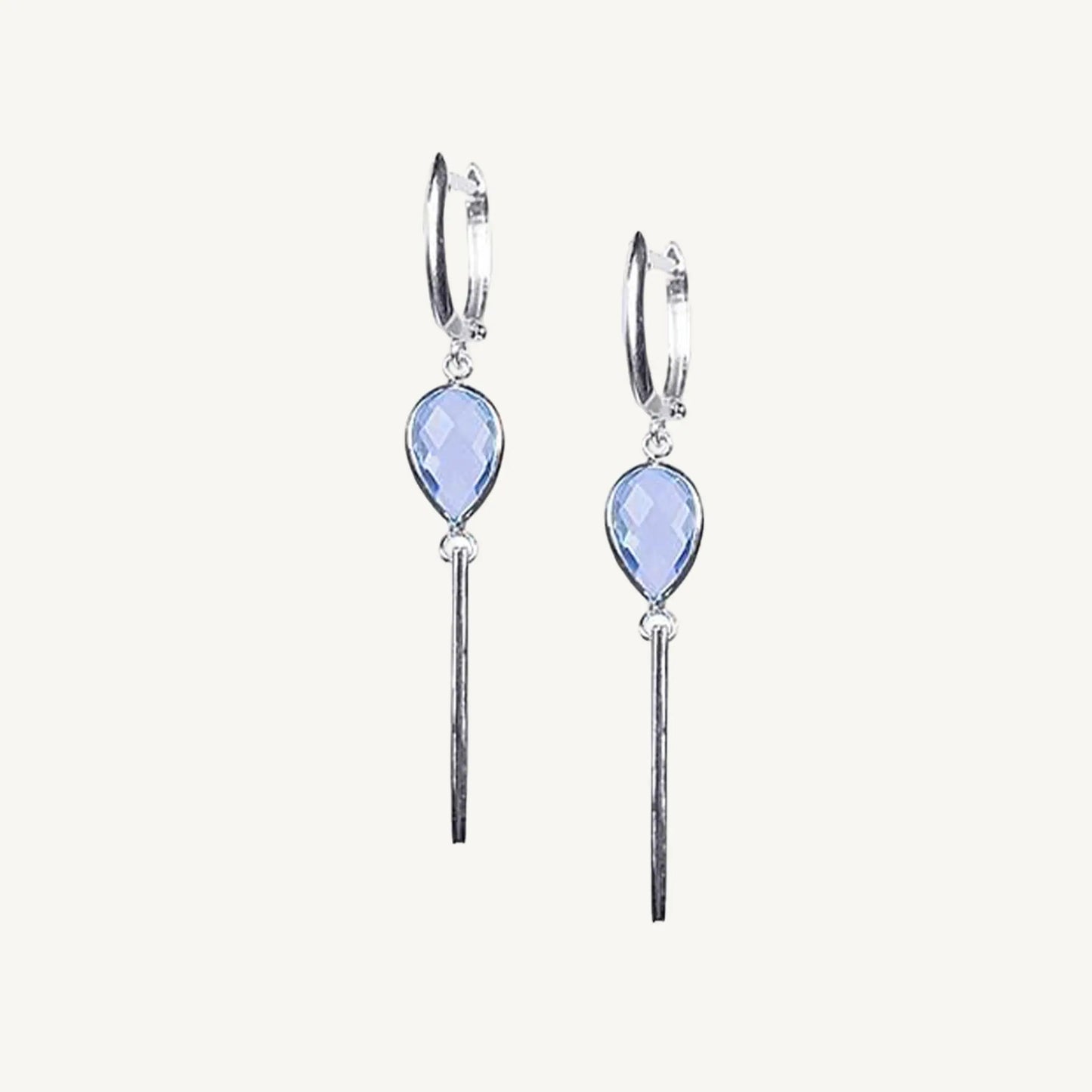 Chrysanthemum Blue Topaz Earrings Jewelmak Shop