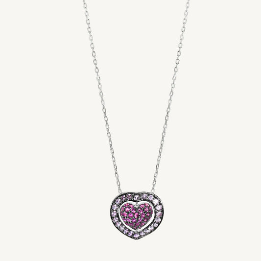 Cupid Pink Sapphire Necklace 17" Jewelmak Shop