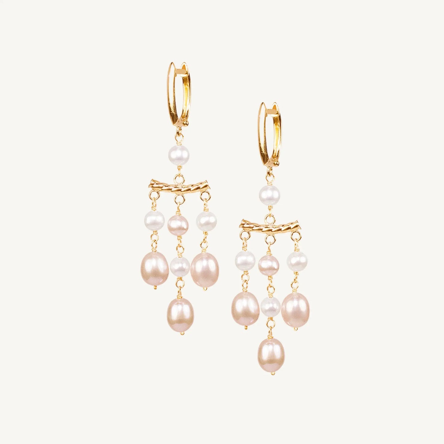 Dallas White & Pink Pearl Earrings Jewelmak Shop