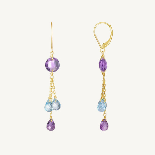 Elaine Amethyst & Blue Topaz Earrings Jewelmak Shop