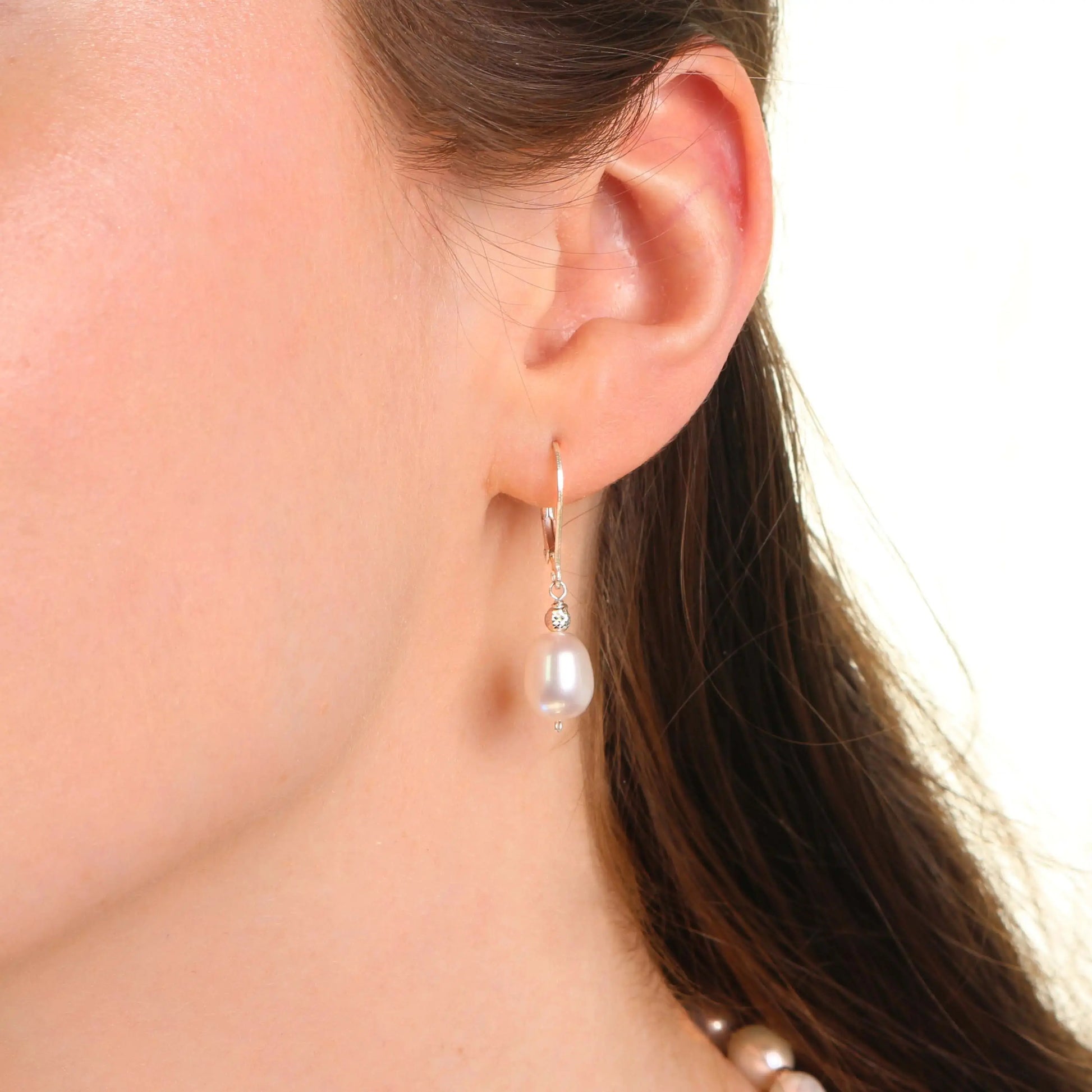 Eleanor White Pearl Earrings Jewelmak Shop