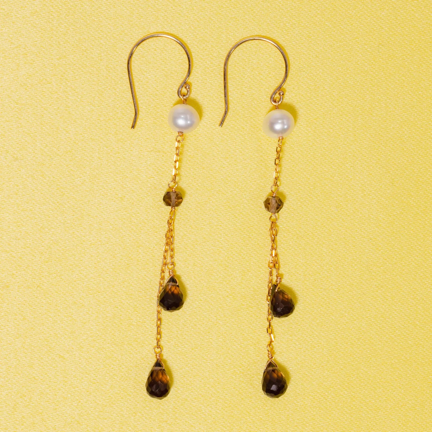 Gwen Smoky Quartz & Pearl Earrings Jewelmak Shop