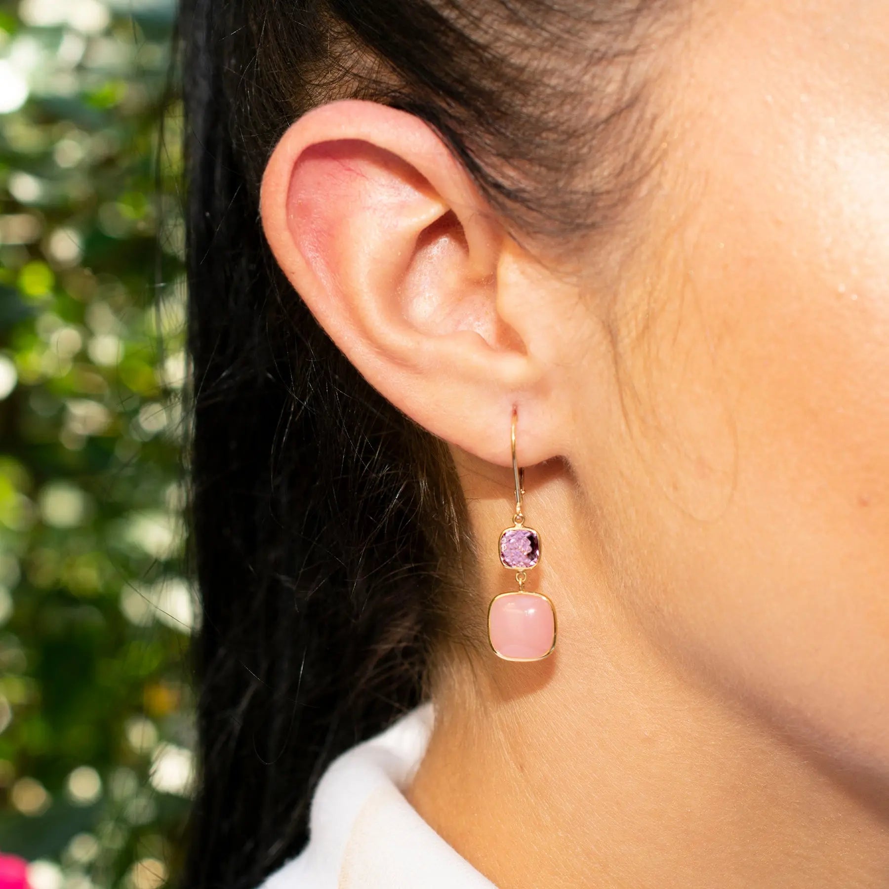 Jacee Guava Quartz & Amethyst Earrings Jewelmak Shop