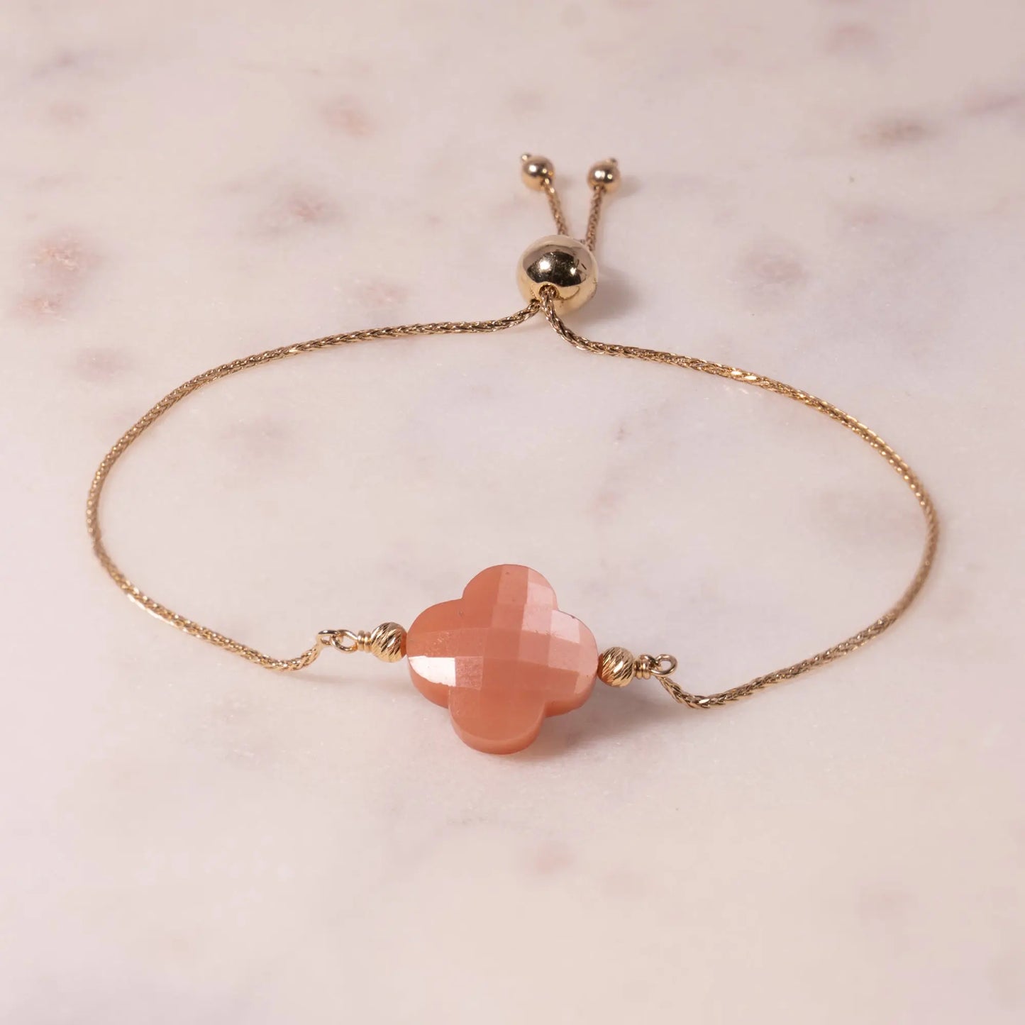 Kalani Peach Moonstone Bracelet Jewelmak Shop