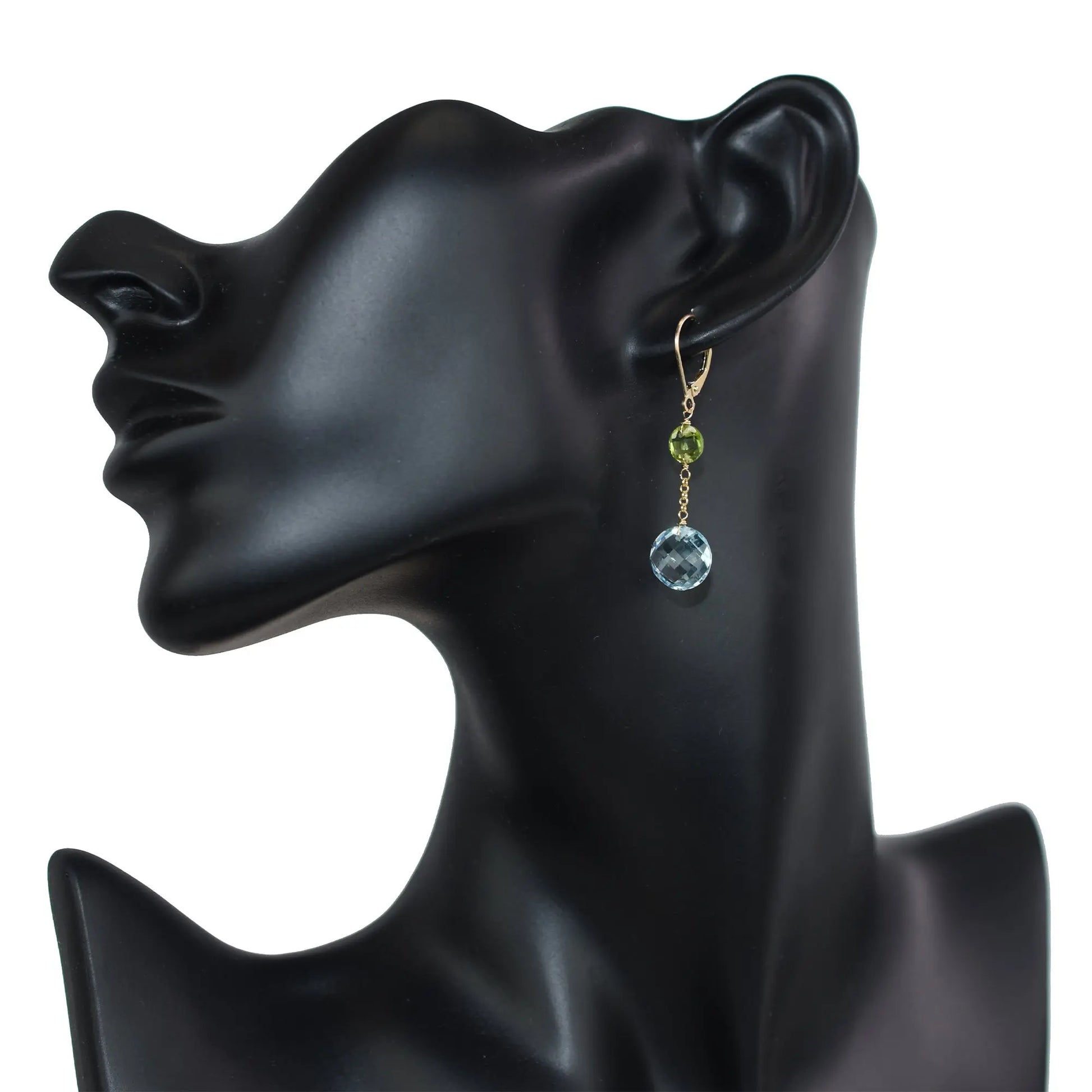 Kelsey Blue Topaz & Peridot Earrings Jewelmak Shop