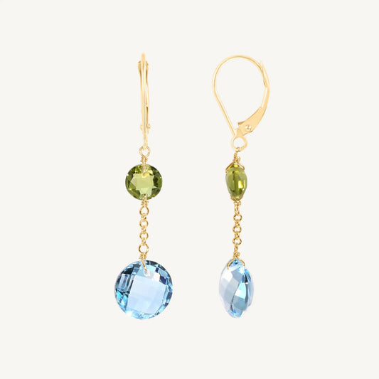 Kelsey Blue Topaz & Peridot Earrings Jewelmak Shop
