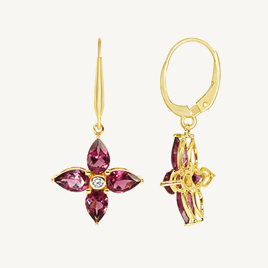Kylie Rhodolite Garnet Flower Earrings Jewelmak Shop