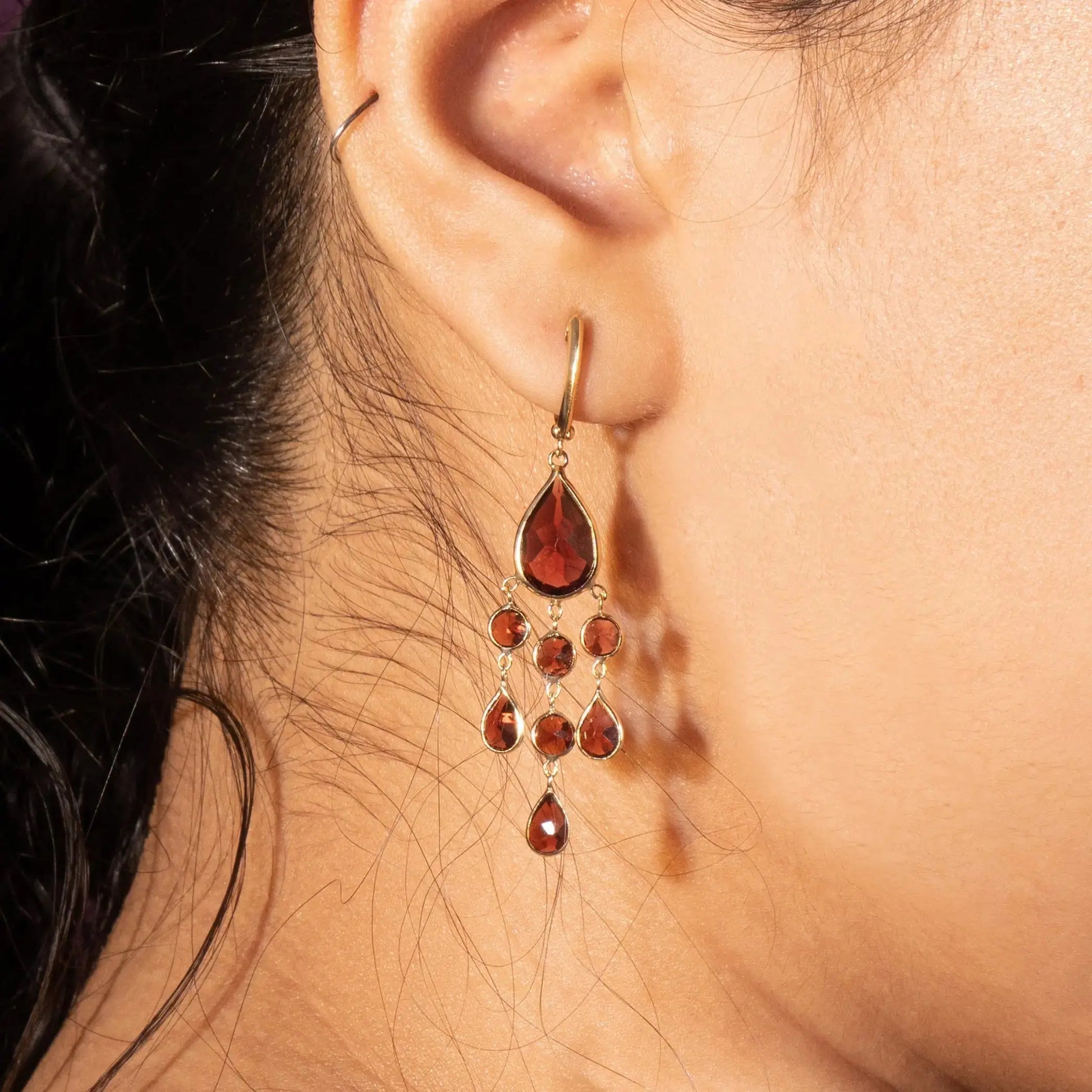 Lourdes Garnet Earrings Jewelmak Shop