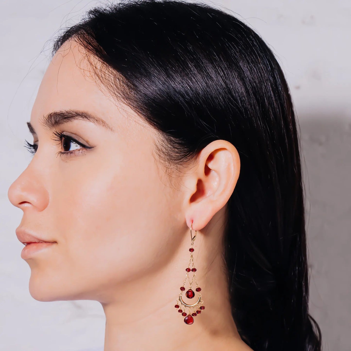 Mahalia Garnet Earrings Jewelmak Shop