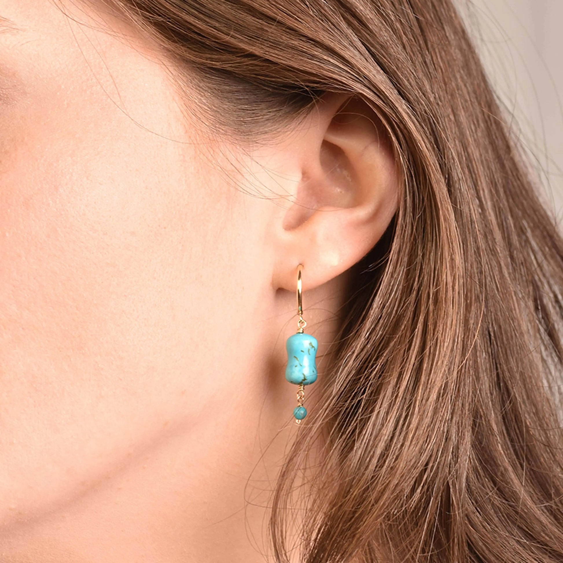 Nauset Turquoise Dog Bone Earrings Jewelmak Shop