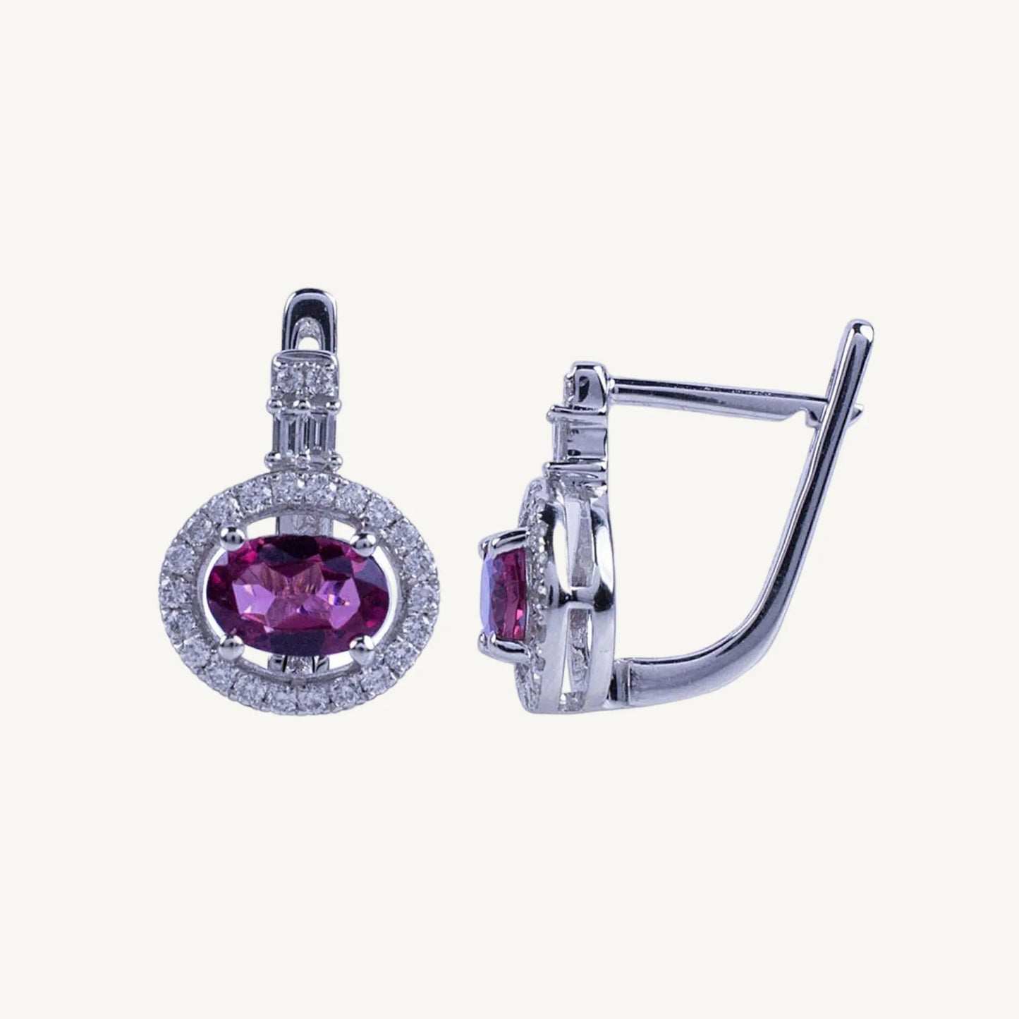 North Pink Tourmaline & Diamond Earrings Jewelmak Shop