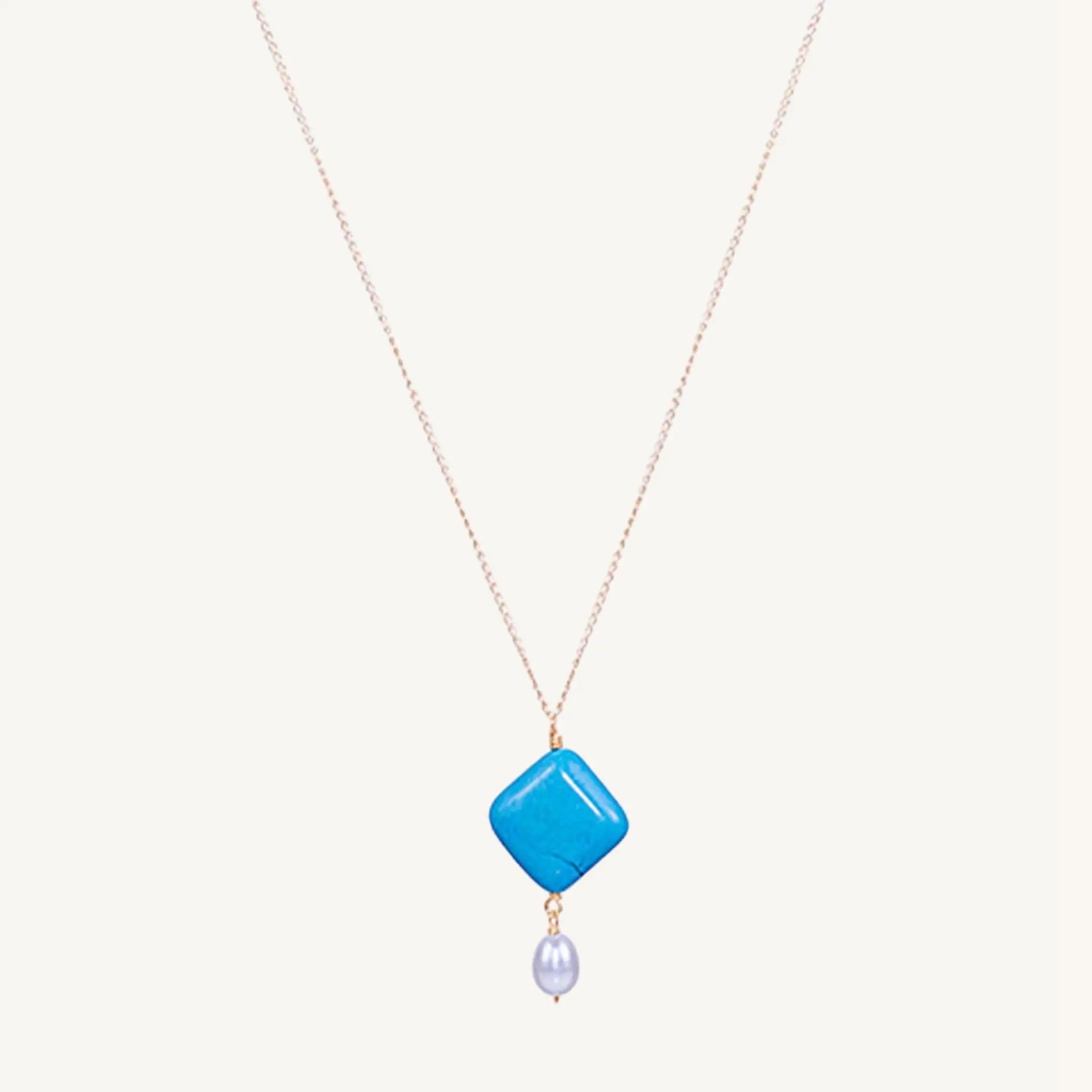 Palmer Turquoise & Pearl Necklace Jewelmak Shop