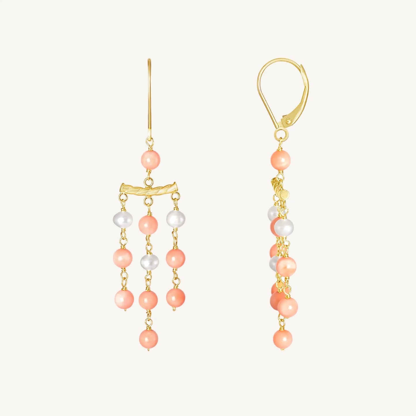 Penelope Coral & Pearl Earrings Jewelmak Shop