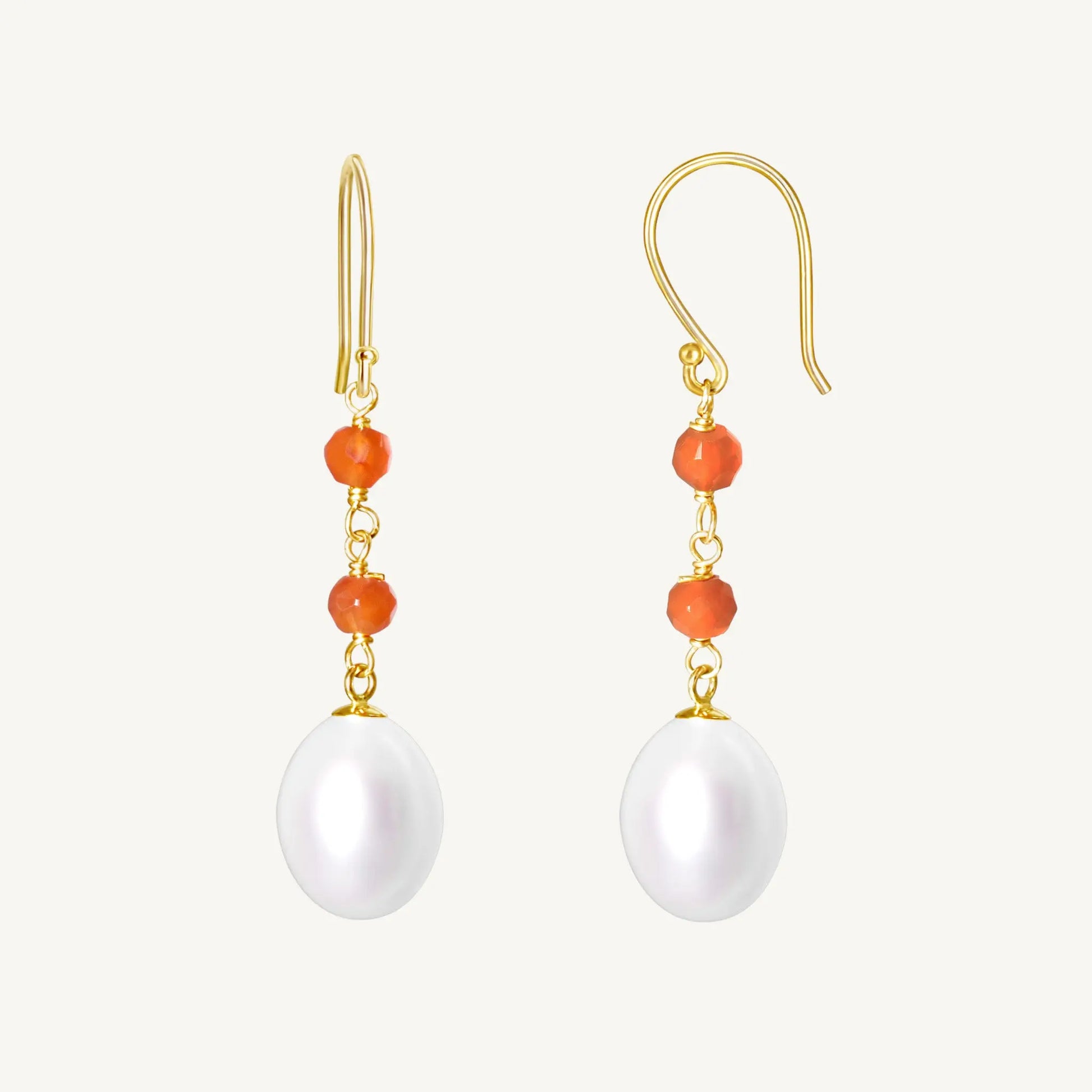 Rebecca Pearl & Carnelian Earrings Jewelmak Shop