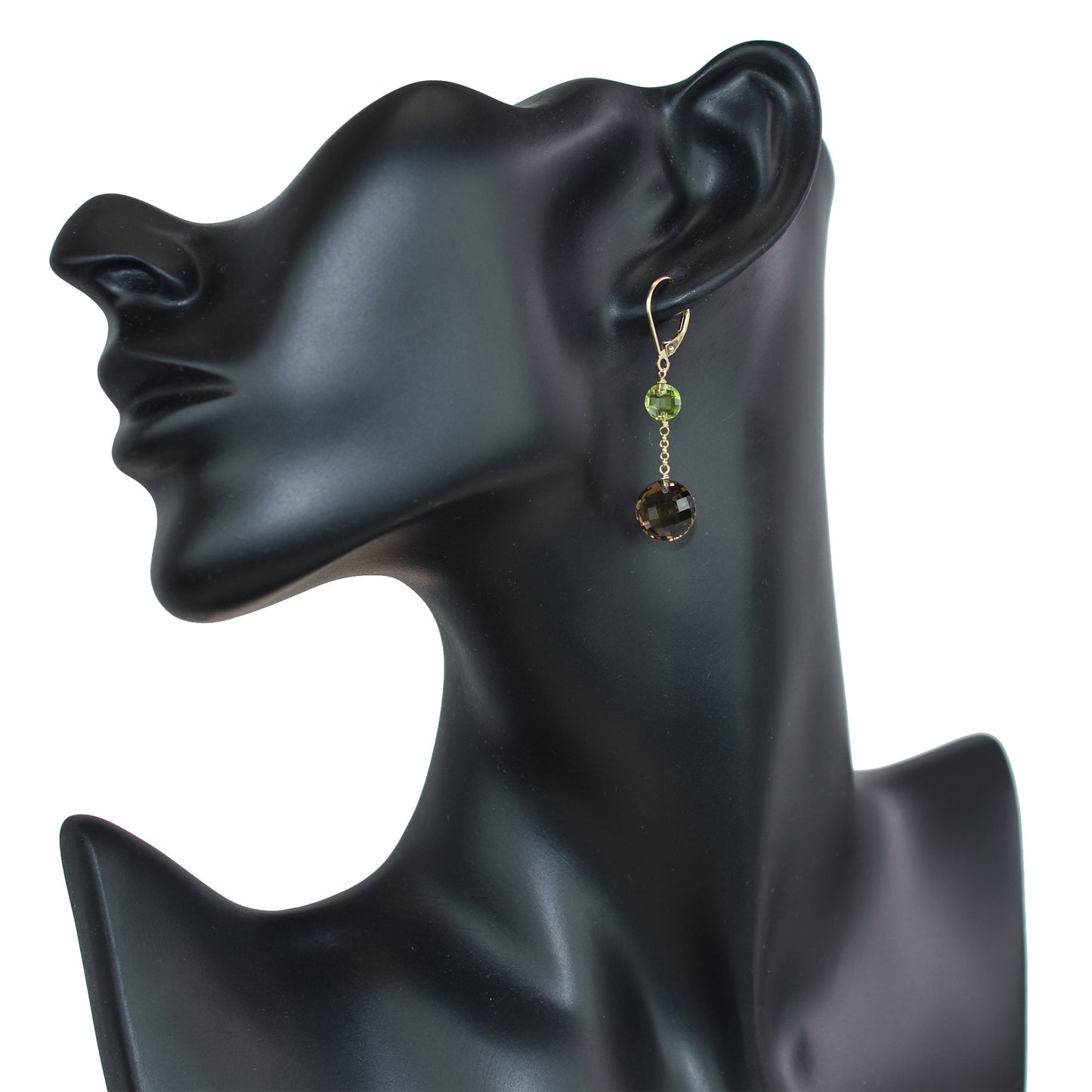 Romee Smoky Quartz & Peridot Earrings - Removed Jewelmak Shop