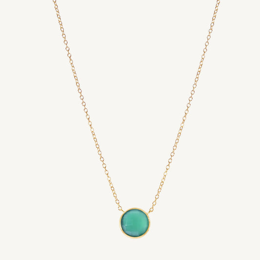 Saffron Green Onyx Necklace 17" Jewelmak Shop