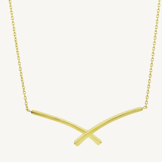 Sally Crisscross Bars Necklace 18" Jewelmak Shop