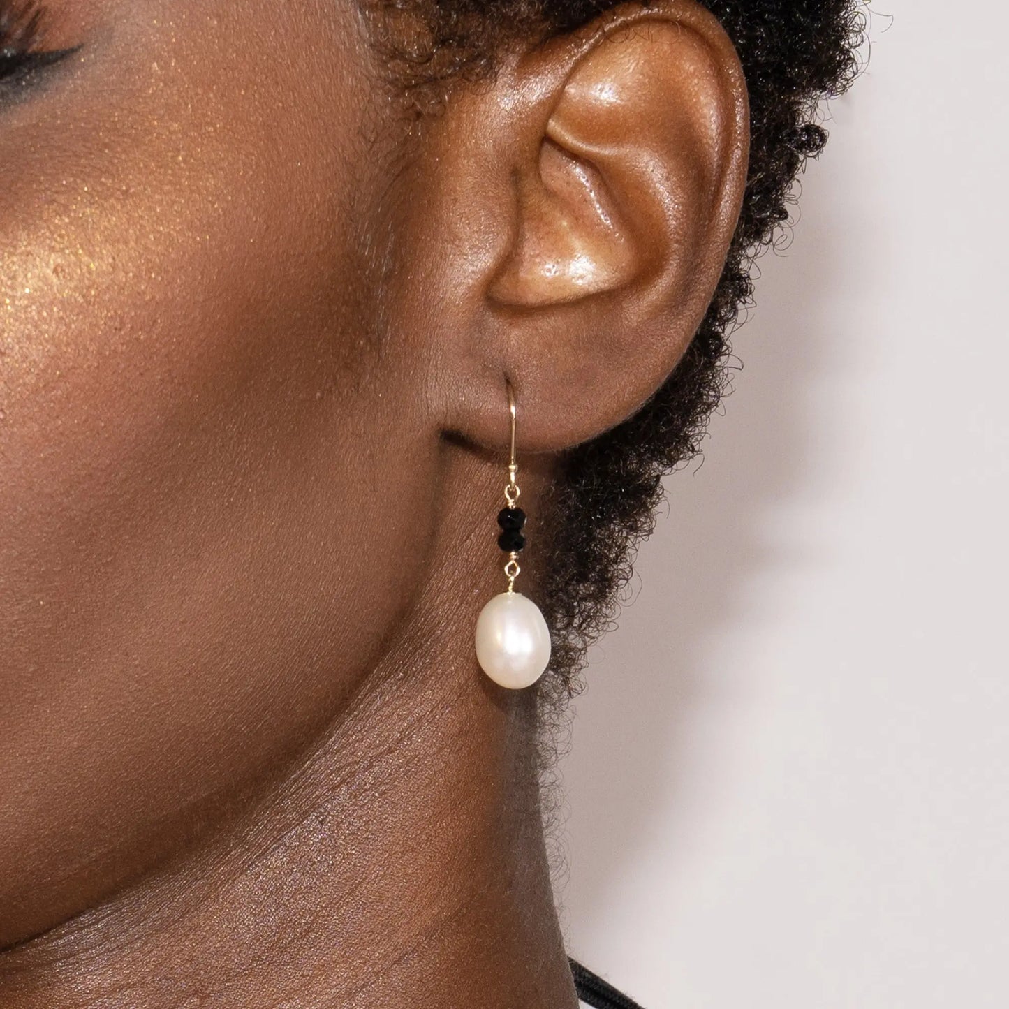 Sawyer Pearl & Black Spinel Earrings Jewelmak Shop