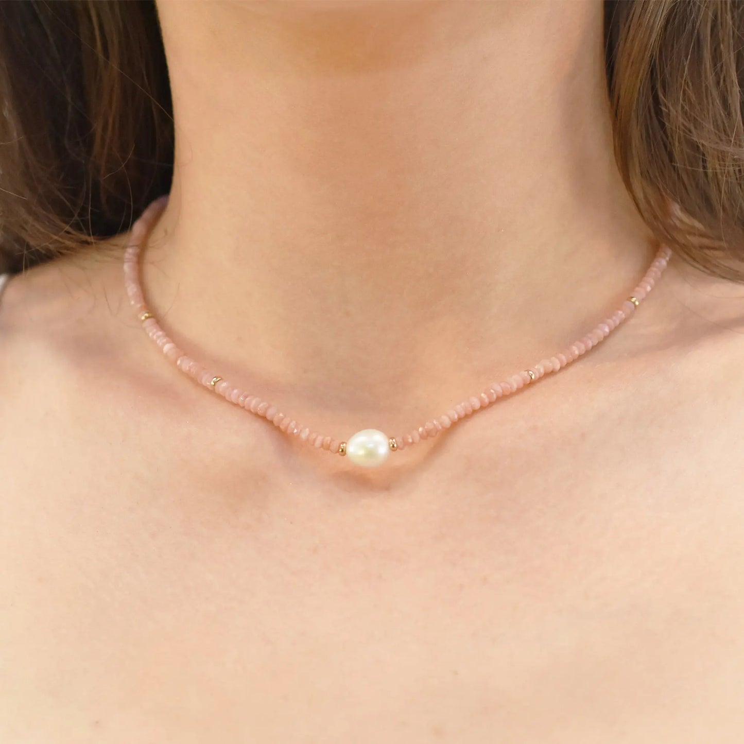 Selenia Pink Opal Necklace Jewelmak Shop