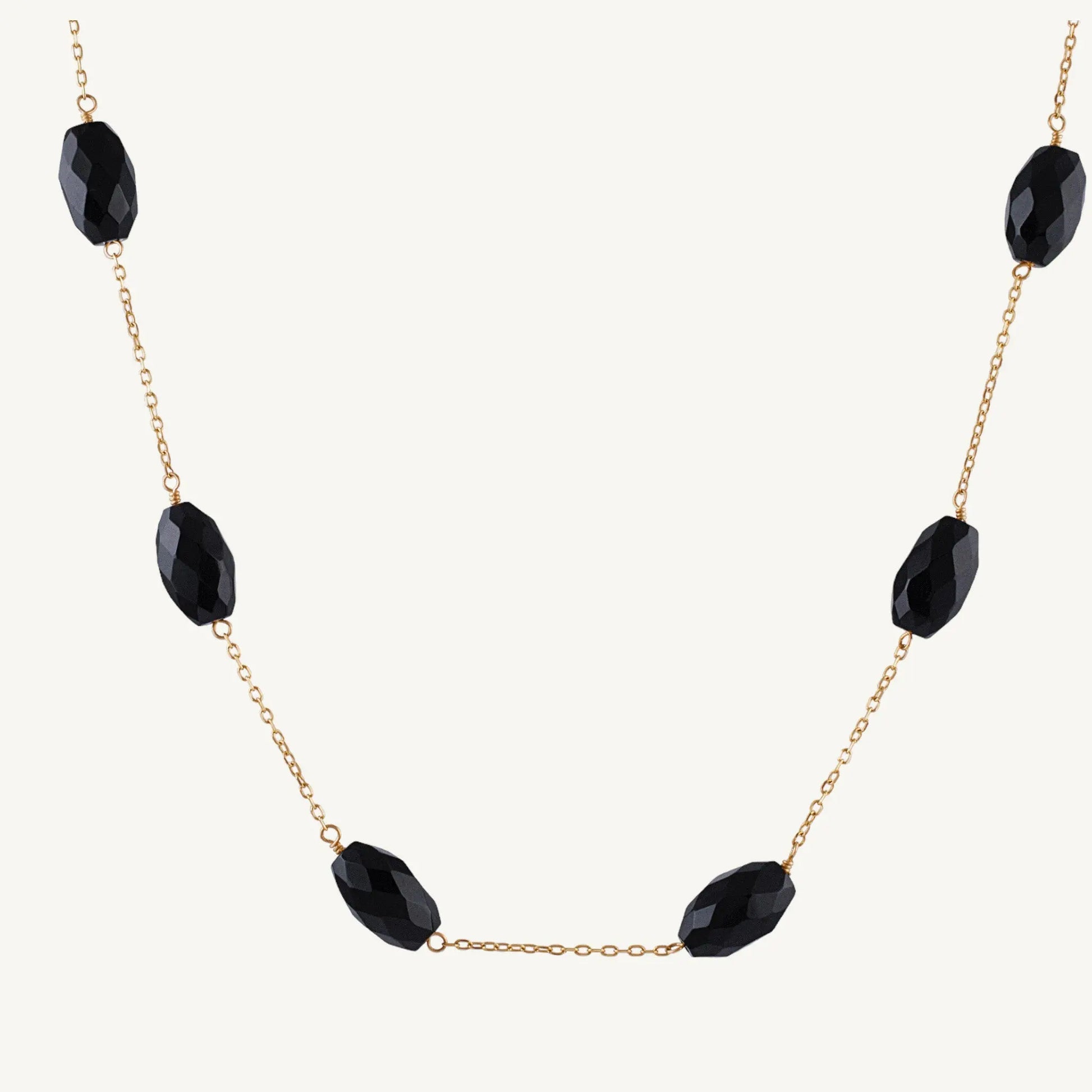 Sirine Black Onyx Necklace 17" Jewelmak Shop