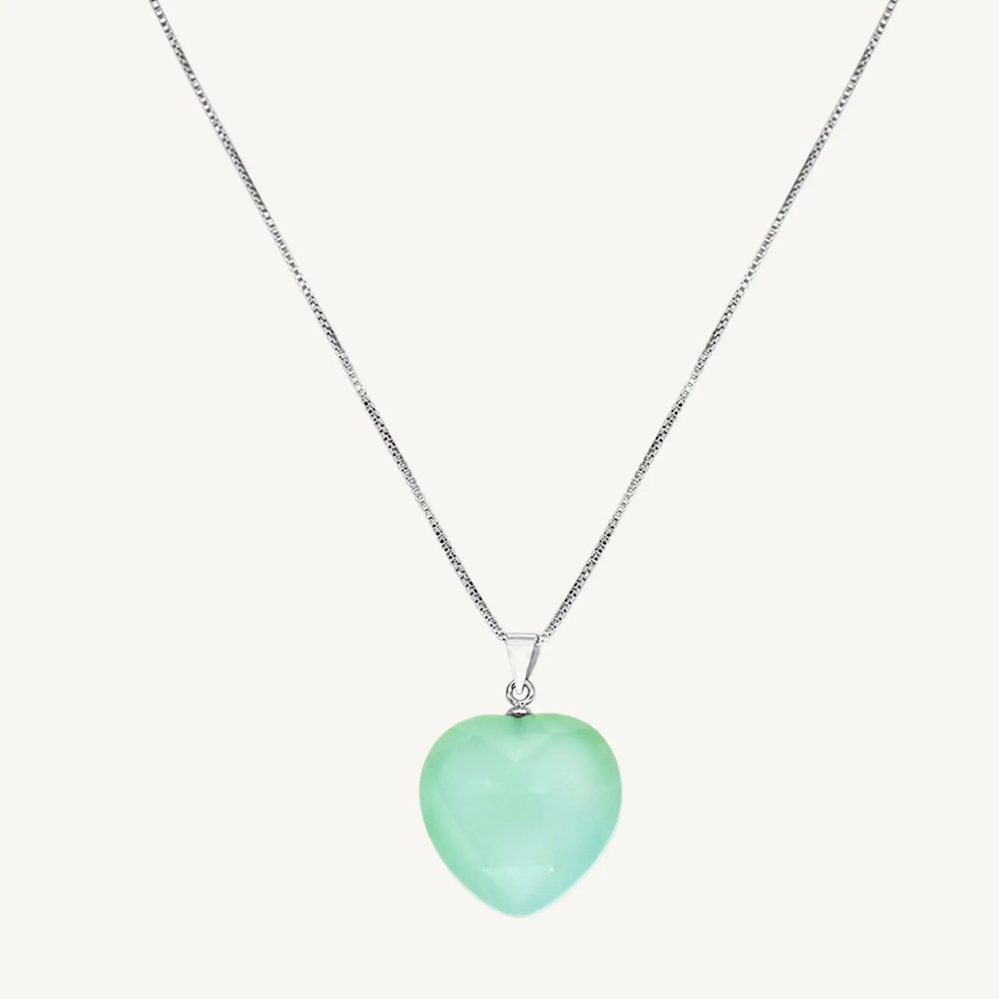 Starlet Blue Chalcedony Heart Necklace 18" Jewelmak Shop